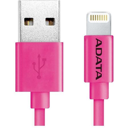 Cablu date ADATA USB Male la Lightning Male, MFi, 1 m, Pink