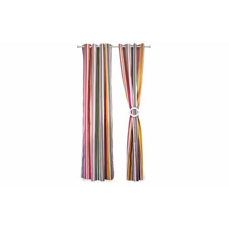 Set 2 draperii HR-DR140-PK01, 140 x 270 cm, dungi roz
