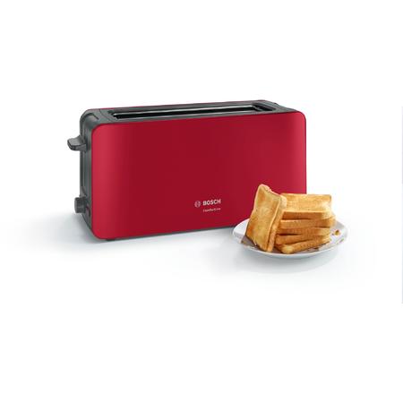 Prajitor de paine Bosch TAT6A004, 1090 W, 2 felii, functie de decongelare si incalzire, rosu
