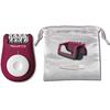 Epilator Rowenta Easy Touch EP1120F0, 24 pensete, 2 reglaje de viteza, 3 accesorii, bile pentru masaj/reducerea sensibilitatii  pielii, roz
