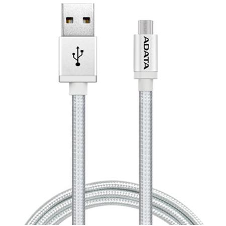 Cablu date ADATA USB Male la microUSB Male, 1 m, Silver