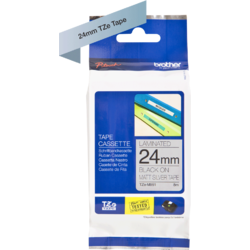 Banda laminata Brother TZEM951 24MM BLK ON SIL MAT