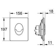 Clapeta actionare rezervor incastrat Grohe Skate Air, crom, 38505000