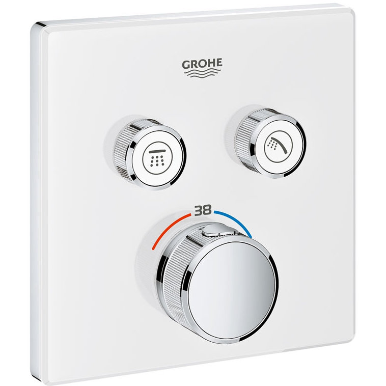 Ornament Grohe Grohterm Smartcontrol termostatic, patrat, 2 iesiri, alb, 29156ls0