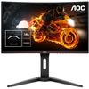 Monitor curbat LED Gaming AOC 27", Full HD, FreeSync 144Hz, Display Port, Negru/Rosu