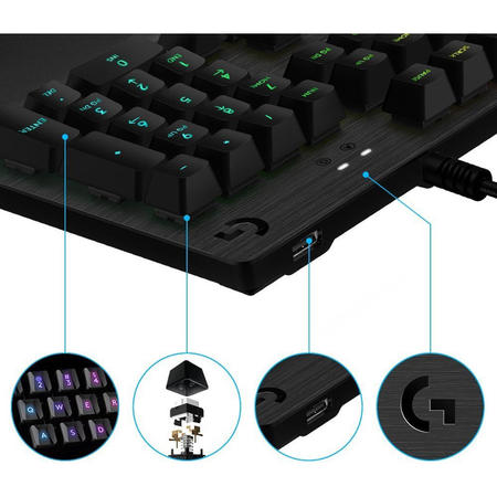 Tastatura mecanica gaming Logitech G513, Romer G blue, Negru