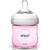 Philips-AVENT Biberon Natural SCF691/17, 1 biberon de 4 oz/125 ml cu tetina cu debit pentru nou-nascut 0l+, Roz