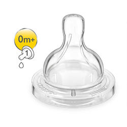Philips-AVENT Tetina Classic+ SCF631/27, 2 tetine cu debit pentru nou-nascut, peste 0 luni