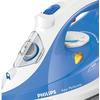 Philips Fier de calcat Azur Performer GC3810/20, 2400 W, talpa SteamGlide Plus, 0.3 l, 150 g/min, alb/albastru