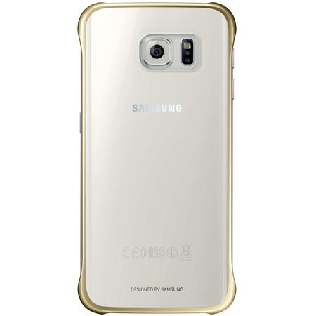 Husa Capac Clear View Transparent Gold EF-QG925BFEGWW pentru Samsung Galaxy S6 Edge G925