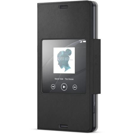 Husa Sony EcoLeather Style Book SCR26 Black Smart Window pentru Sony Xperia Z3 Compact