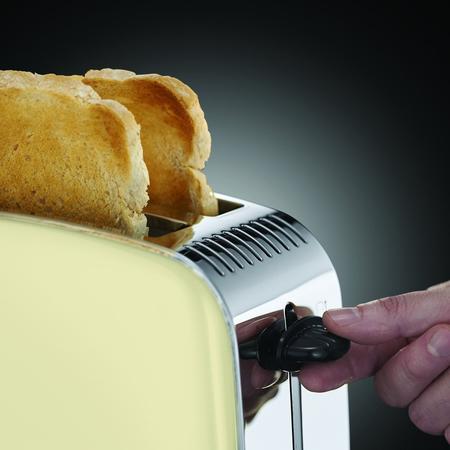Prajitor de paine Colours Classic Cream 23334-56, 1670 W, prajire rapida, fante extra late, gratar pentru chifle, inox/crem
