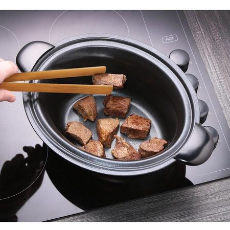Slow cooker Cook Home Searing 22740-56, 3.5 l, 2 setari gatit, mentinere la cald, include tigaie prajit, inox