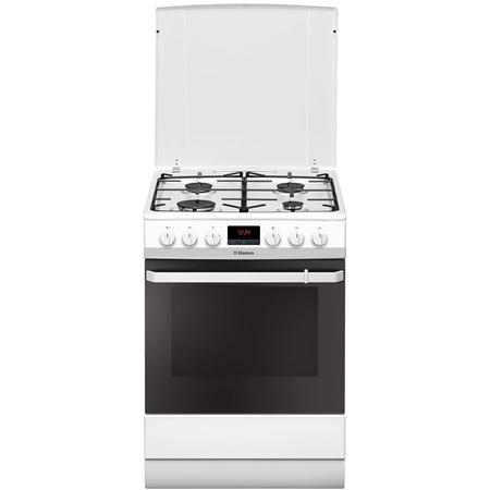 Aragaz Hansa FCMW68299, 4 arzatoare gaz, Cuptor electric, Aprindere electrica, Grill, 60 cm, Alb