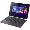Laptop 2-in-1 Acer Switch 10, SW3-016 10.1 inch MultiTouch IPS, Intel Atom x5-Z8300 1.44GHz Quad Core, 4GB RAM, 500GB + 64GB eMMC, Wi-Fi, Bluetooth, Windows 10 Home, Pink