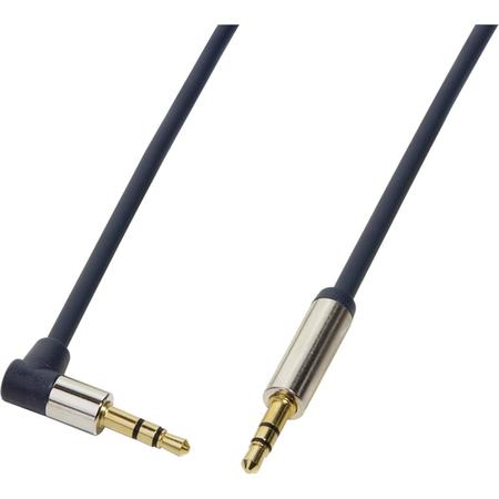 Cablu audio 3,5 m/m 90° 1m albastru