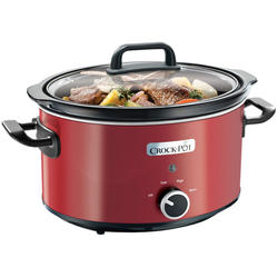Crock-Pot Slow cooker SCV400RD-050, 3.5 l, 2 setari gatit, functie pastrare la cald, vas de ceramica detasabil, rosu