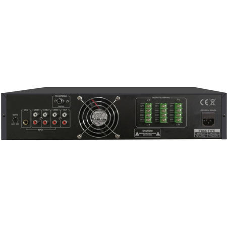 Amplificator PA 60W cu mixer, 6 zone, USB/SD/Tuner, intrari 2Mic si 3Line, 100V & 4-16 Ohmi