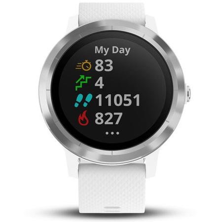 Ceas Smartwatch  vivoactive 3, GPS, Argintiu, curea silicon alba
