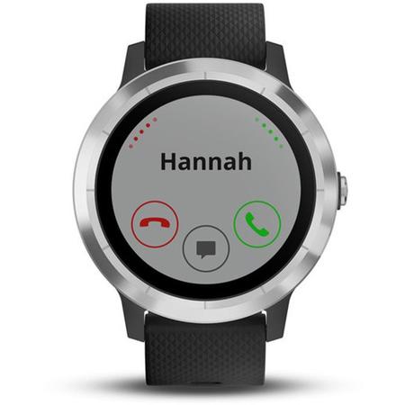 Ceas Smartwatch vivoactive 3, GPS, Argintiu, curea silicon neagra