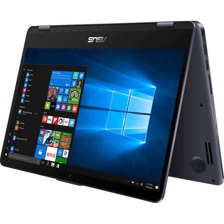 Laptop 2-in-1 ASUS 14'' VivoBook Flip 14 TP410UA, FHD Touch,  Intel Core i5-8250U , 4GB DDR4, 500GB + 128GB SSD, GMA UHD 620, Win 10 Home, Grey
