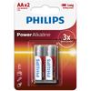 Philips Baterii POWER ALKALINE AA 2-BLISTER