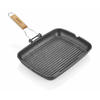 Tigaie grill Cooking by Heinner, cu maner detasabil, aluminiu, 35X25X4.5 cm