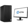 Sistem desktop HP 290 G1 MT,  Intel Celeron  G3900 2.80GHz,  4GB DDR4, 1TB HDD, GMA HD 510, FreeDos + monitor LED HP V214a 20.7 inch