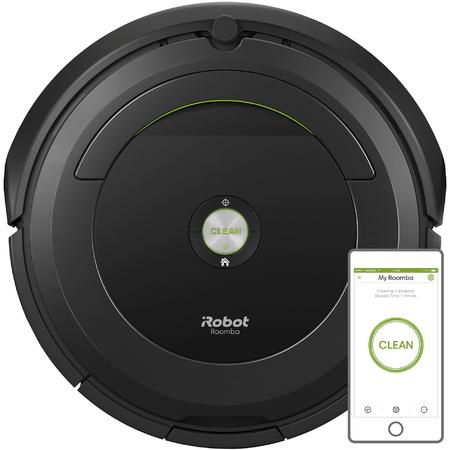 Robot aspirator iRobot Roomba 696, Navigatie iAdapt, Conectare Wi-Fi cu aplicația iRobot HOME, detectare acustica a murdariei, Negru
