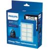 Philips Kit de schimb PowerPro Compact FC8010/01, 1 filtru antialergic, 1 filtru lavabil pentru motor, 1 filtru din burete lavabil