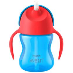 Philips-AVENT Cana cu pai Avent SCF796/01, 9 luni, 200 ml, albastru/rosu