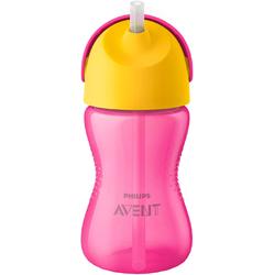 Philips-AVENT Cana cu pai Avent SCF798/02, 12 luni, 300 ml, roz/galben