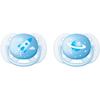 Philips-AVENT Set 2 suzete Avent, SCF222/20, 0-6 luni, ortodontica, ultra moi, carcasa de transport si sterilizare, fara BPA, racheta/planeta