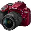 Aparat foto DSLR Nikon D3400, 24,2MP Red + Obiectiv AF-P 18-55mm VR