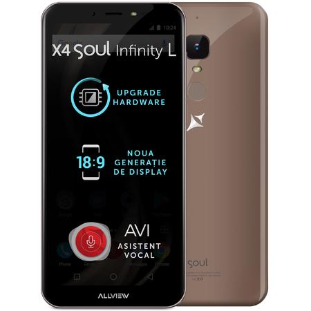 Telefon mobil X4 Soul Infinity L, Dual SIM, 16GB, 4G, Mocca Gold