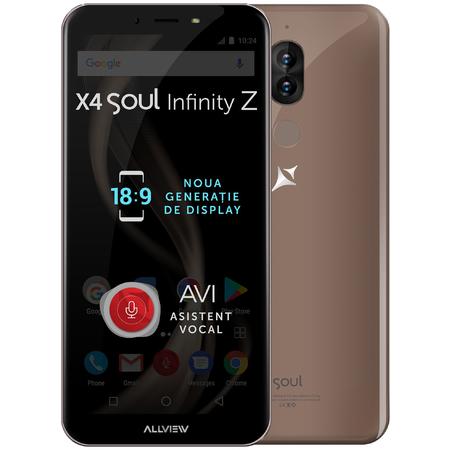 Telefon mobil X4 Soul Infinity Z, Dual SIM, 32GB, 4G, Mocca Gold