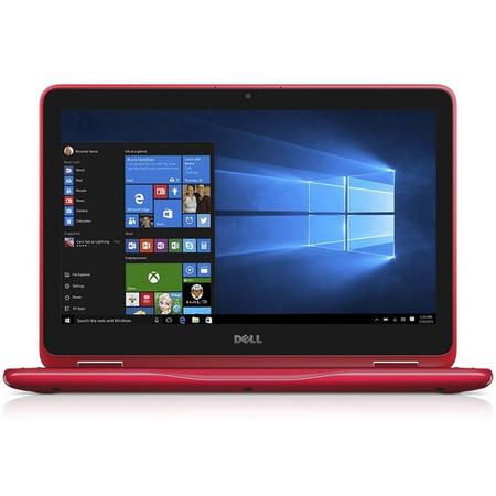 Laptop 2-in-1 DELL 11.6'' Inspiron 3168, HD Touch, Procesor Intel Celeron N3060, 2GB, 32GB eMMC, GMA HD 400, Win 10 Home, Red