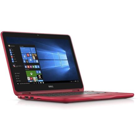 Laptop 2-in-1 DELL 11.6'' Inspiron 3168, HD Touch, Procesor Intel Celeron N3060, 2GB, 32GB eMMC, GMA HD 400, Win 10 Home, Red