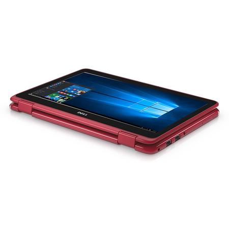 Laptop 2-in-1 DELL 11.6'' Inspiron 3168, HD Touch, Procesor Intel N3710, 4GB, 500GB, GMA HD 405, Win 10 Home, Red