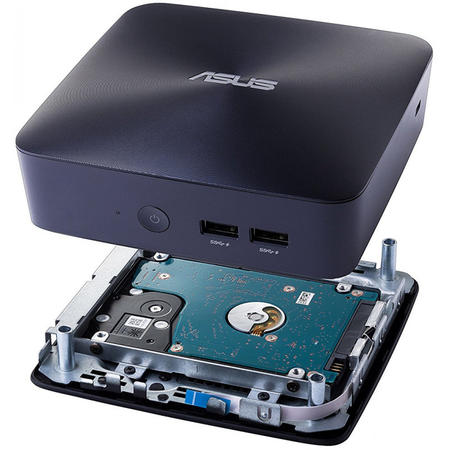 Mini Sistem PC ASUS VivoMini UN65U, Procesor Intel Core i5-7200U 2.50GHz Kaby Lake, 4GB DDR4, 256GB SSD, GMA HD 620, Win 10 Home