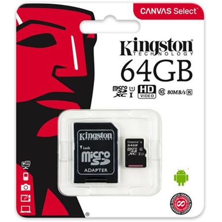 Card MicroSDXC 64GB, Clasa 10 UHS-I, adaptor SD inclus