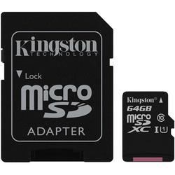 KINGSTON Card MicroSDXC 64GB, Clasa 10 UHS-I, adaptor SD inclus
