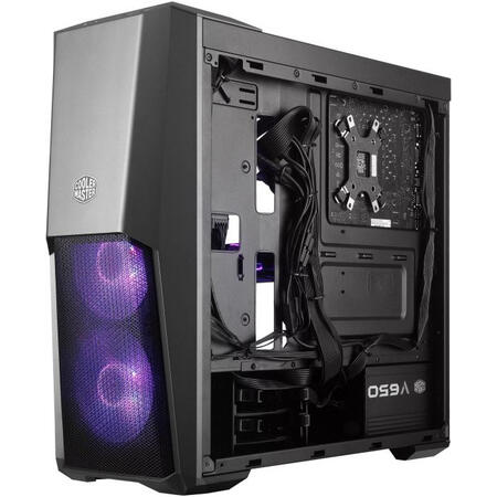 Carcasa MasterBox MB500, without PSU, Black, Steel, Plastic, Tempered Glass