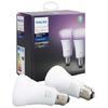 Philips Set 2 becuri inteligente LED Hue Ambianta alba/color, E27, 10W