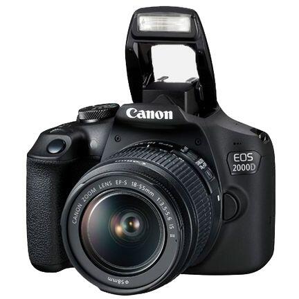 Aparat foto DSLR Canon EOS 2000D,24.1 MP, Negru + Obiectiv EF-S 18-55mm IS II