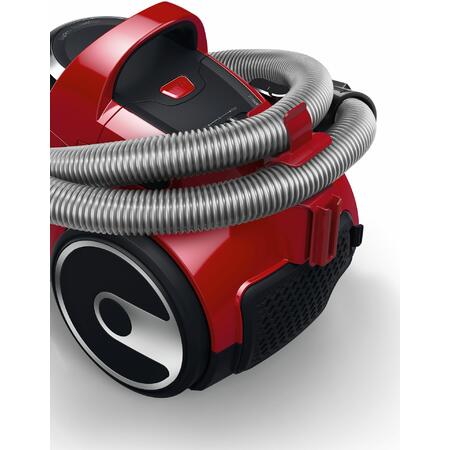 Aspirator fara sac Bosch BGC05A322, 700 W, 1.5 l, filtru EPA12, perie parchet, duza 2in1, chili red