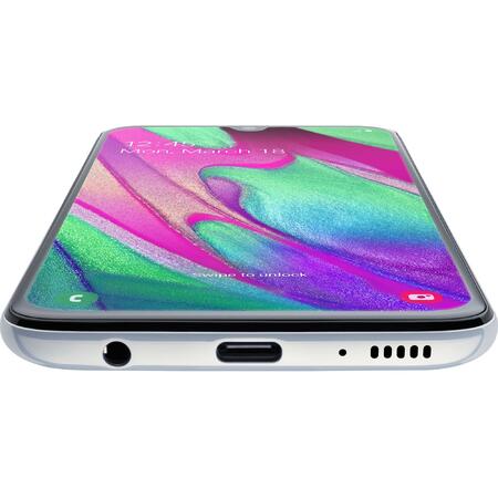 Telefon mobil Samsung Galaxy A40, Dual SIM, 64GB, 4G, alb