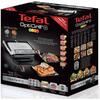 Gratar electric Tefal Optigrill+ Wafles GC716D12, 2000 W, 6 programe, indicator pentru nivelul de gatire, placi detasabile, accesoriu pentru gofre, negru/argintiu