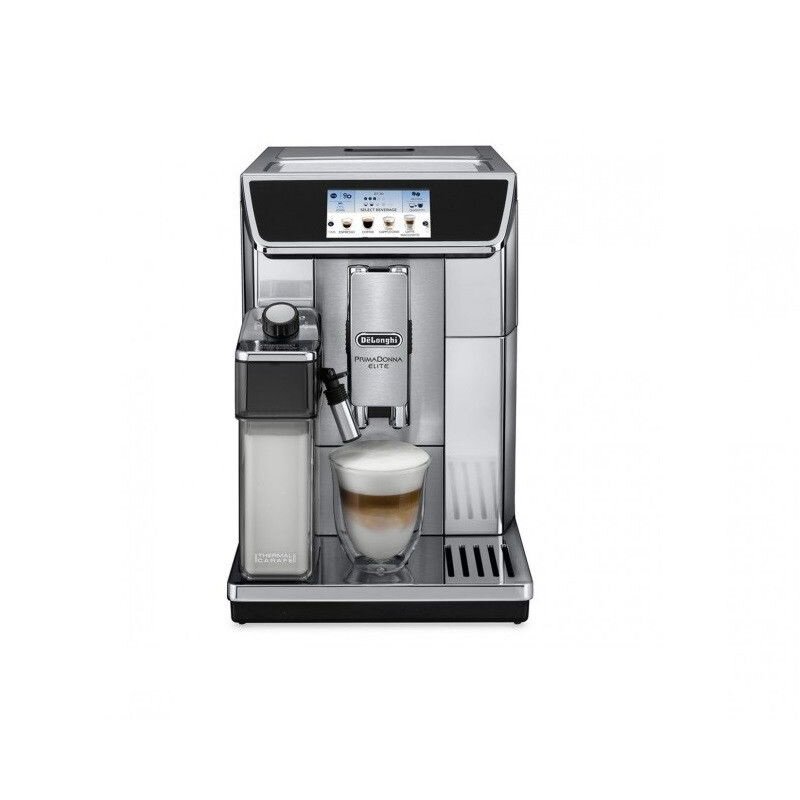 Espressor automat DeLonghi Primadonna Elite ESAM 650.75MS 1450 W, 15 bar, 1.8 l, carafa lapte, display LCD, argintiu