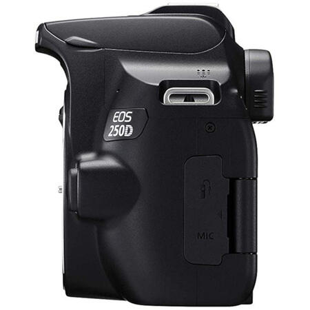 Aparat foto DSLR Canon EOS 250D, 24.1 MP, Wi-Fi, Negru + Obiectiv EF-S 18-55mm, f/3.5-5.6 III